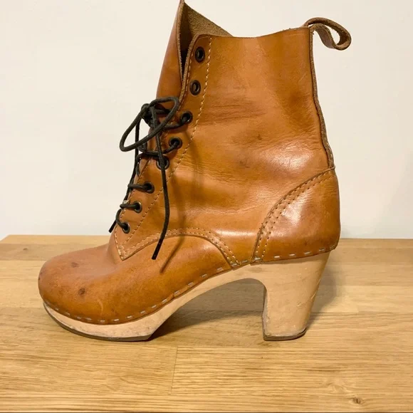 Swedish Hasbeens Hippie Lace Up Leather booties size 38 - Picture 10 of 11